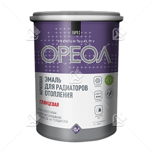 Эмаль для радиаторов акриловая для внутренних работ Ореол матовая белая 0,5 кг
