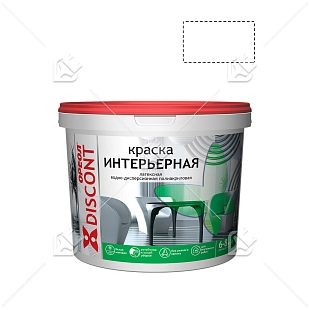 Краска интерьерная водно-дисперсионная полиакриловая Ореол Дисконт белая матовая 13 кг.