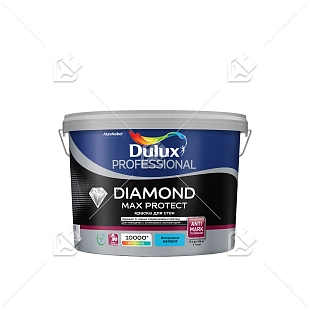 Краска для стен и потолков водно-дисперсионная Dulux Diamond Max Protect глубокоматовая база BC 9 л.